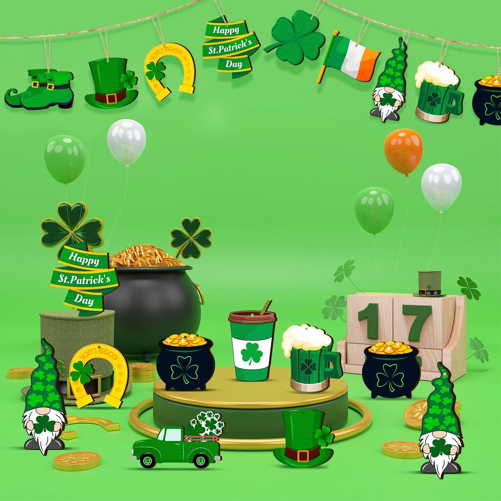 36 Pcs St. Patrick's Day Tree Ornaments Decorations Green