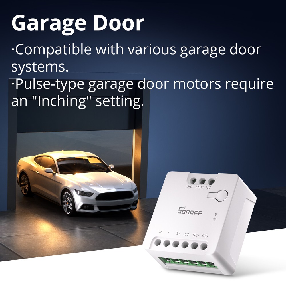 SONOFF MINI-D WiFi Smart Switch, Dry Contact Output Support Garage Doors, Boiler