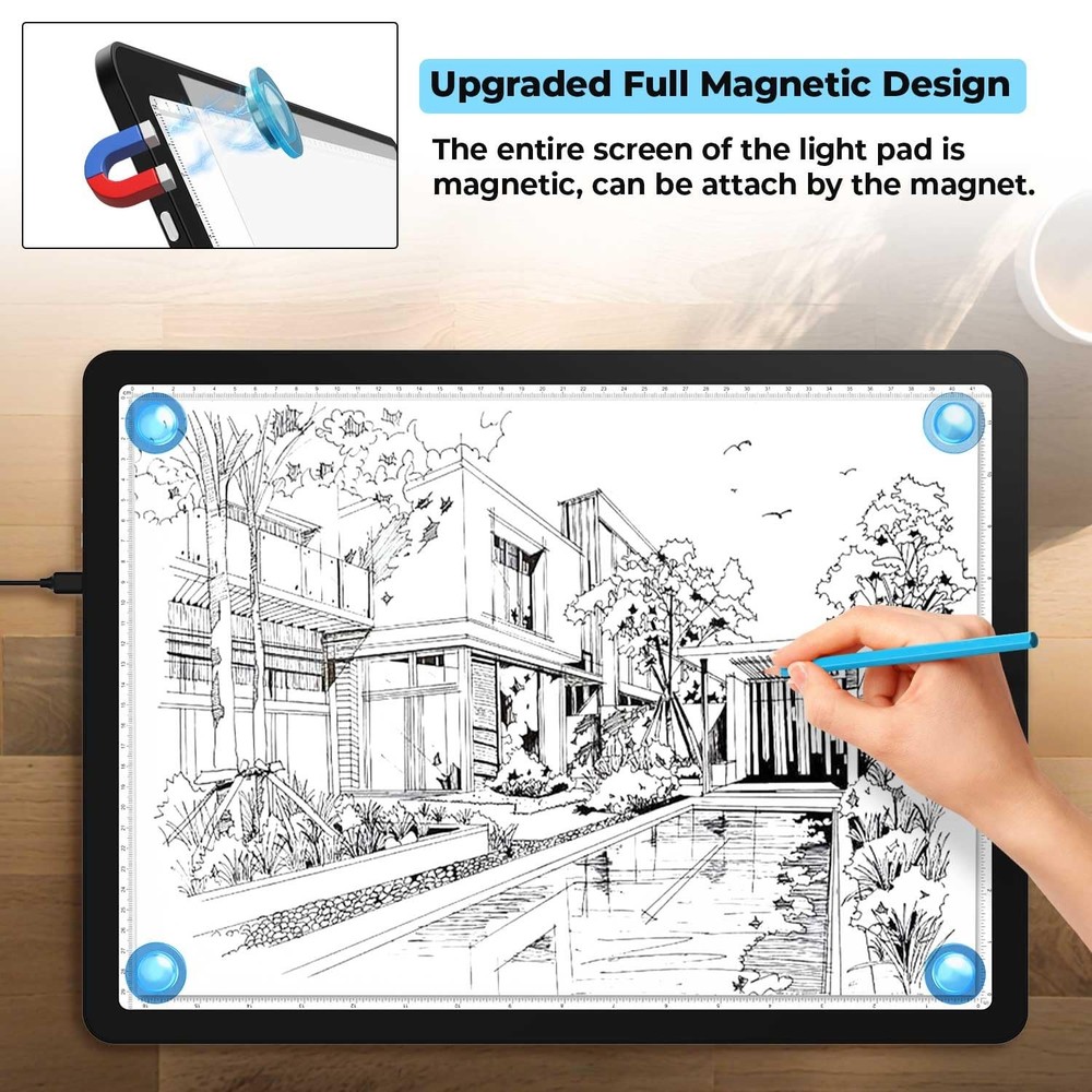 A4 LED Copy Board Tracing Light Pad Magnetic Adjustable Bright Drawing Table Pad
