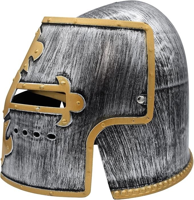 Medieval Knight Helmet Costume Templar Crusader Headwear Accessory with Foldi
