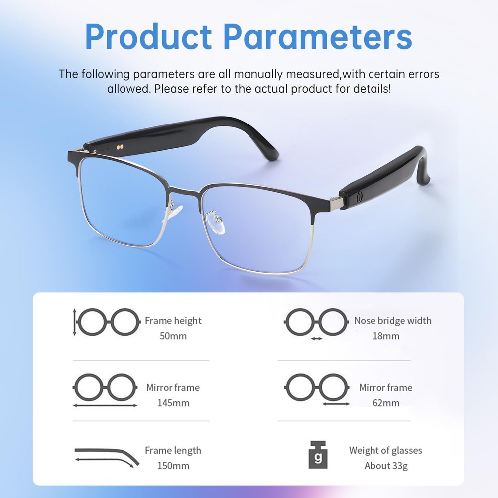 Smart Glasses with Open Ear Design, Polarized Lenses, Bluetooth Audio Features