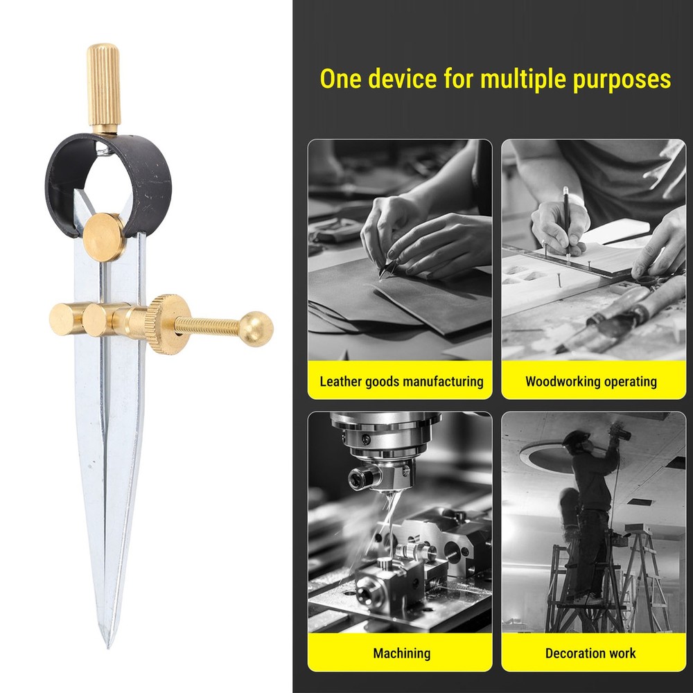 Spring Wing Divider Caliper Adjustable Lockable 4in Steel Leather Compass⭐