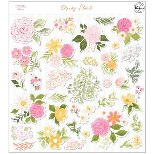 PINKFRESH STUDIO - Dreamy Floral Ephemera Pack - 30 pcs - New