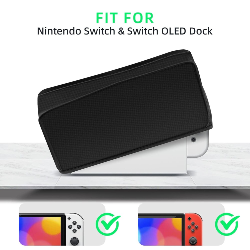 Mcbazel Dust Cover for Switch/Switch OLED Charging Dock, Anti Scratch Black
