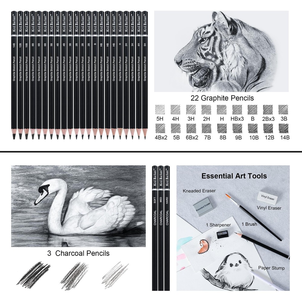 70 PCS Art Supply Drawing Set, Pro Art Supplies with Tutorial,Colored, Graphi...