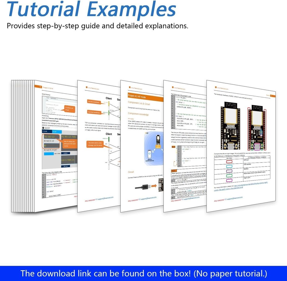 Dual-Core 32-bit ESP32 Microcontroller Kit with Wireless and Tutorials (2 Pack)