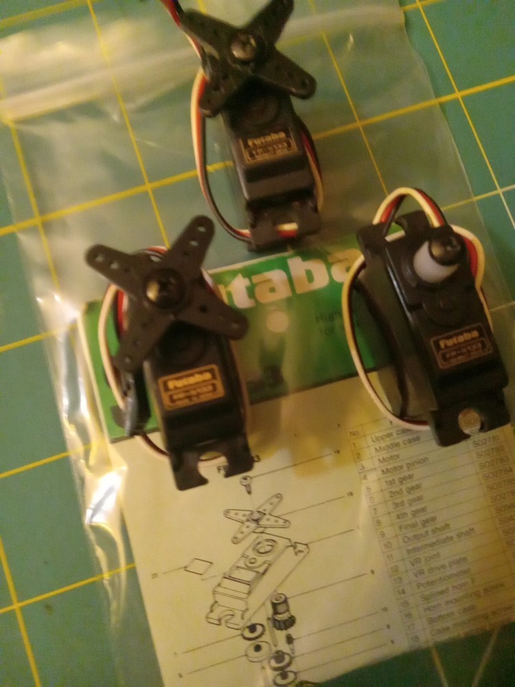 (3) FUTABA FP-S133 MICRO SERVOS