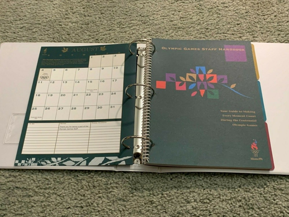 1996 Summer Olympics Staff Training Resource Kit Guide in Notebook