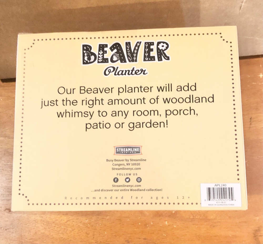 Ceramic Beaver Planter Cute Animal Plants Streamline