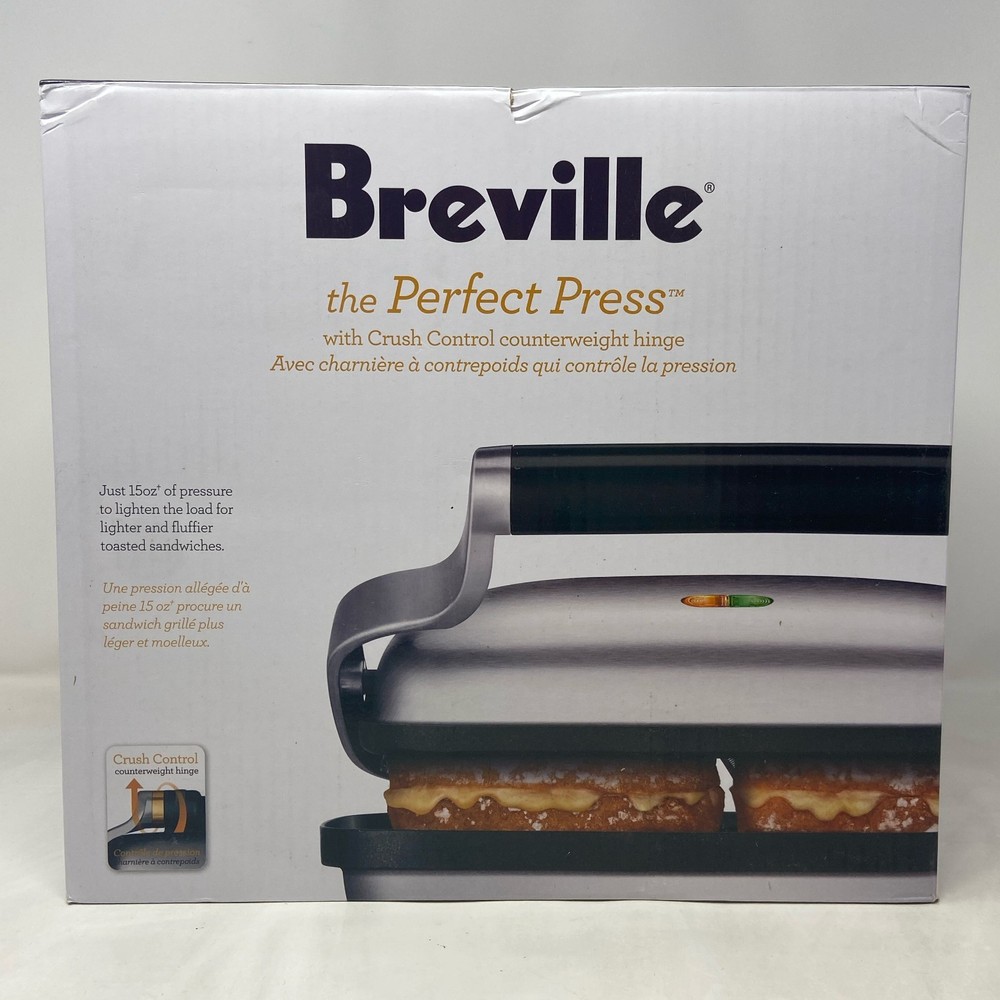 Breville Perfect Press Panini Press, 2-Slice, Brushed Stainless