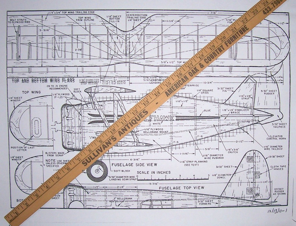 Ambroid GULFHAWK F3F PLAN + CONSTRUCTION ARTICLE & PATTERNS UC Model Airplane