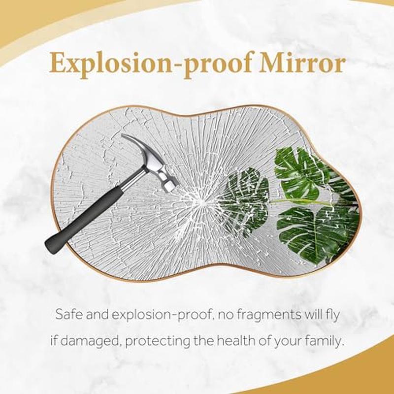 Asymmetrical Wall Mirror Decorative HD Reflection Two-Way Hanging Aluminum Frame