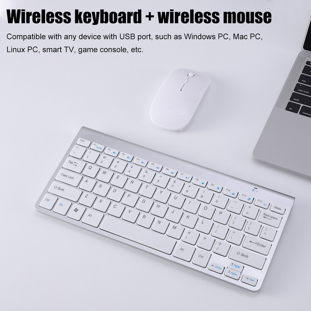 Mini Wireless Keyboard Mouse Set Ultrathin Waterproof For Mac Apple PC Computer