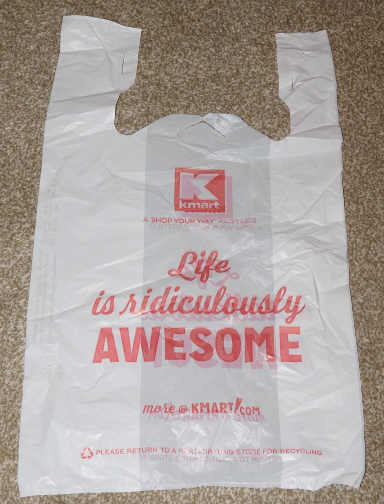 KMART WHITE 20" x 12" PLASTIC BAG (New)