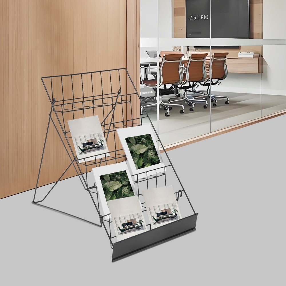 6 Tier Wire Countertop Rack, Book Display Rack, Comic Book Display Rack Black