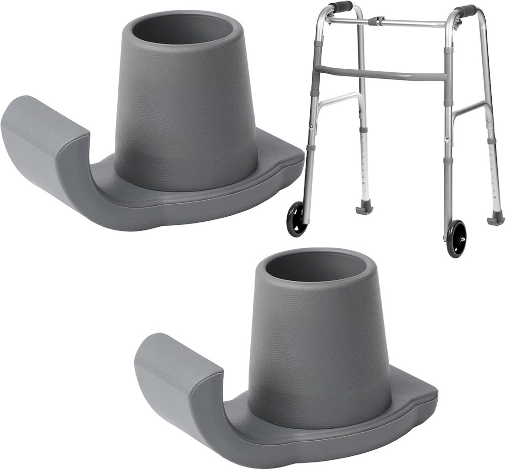 2 Pack Walker Ski Glides for Folding Walkers, Smooth Gliding Replacement Feet, H