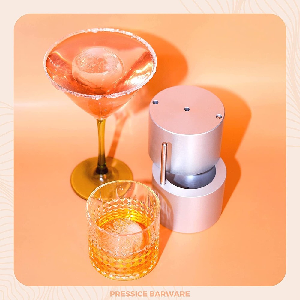 Pressice Barware Ice Press Kit - 2.3" Fast Ice Ball Maker