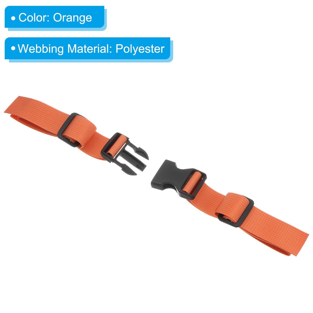Backpack Chest Strap, 2 Pcs Adjustable Strap with Quick-Release Buckle, Orange