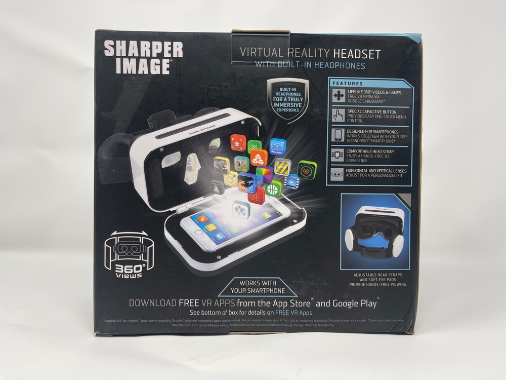 Sharper Image Smartphone 360 Degrees Virtual Reality Headset Transform Reality