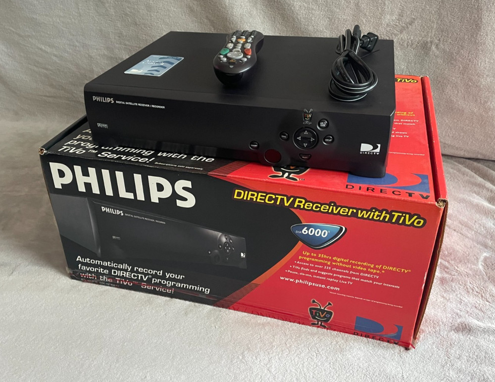 Phillips DIRECTV Receiver With Tivo Model DSR6000 Powers UP