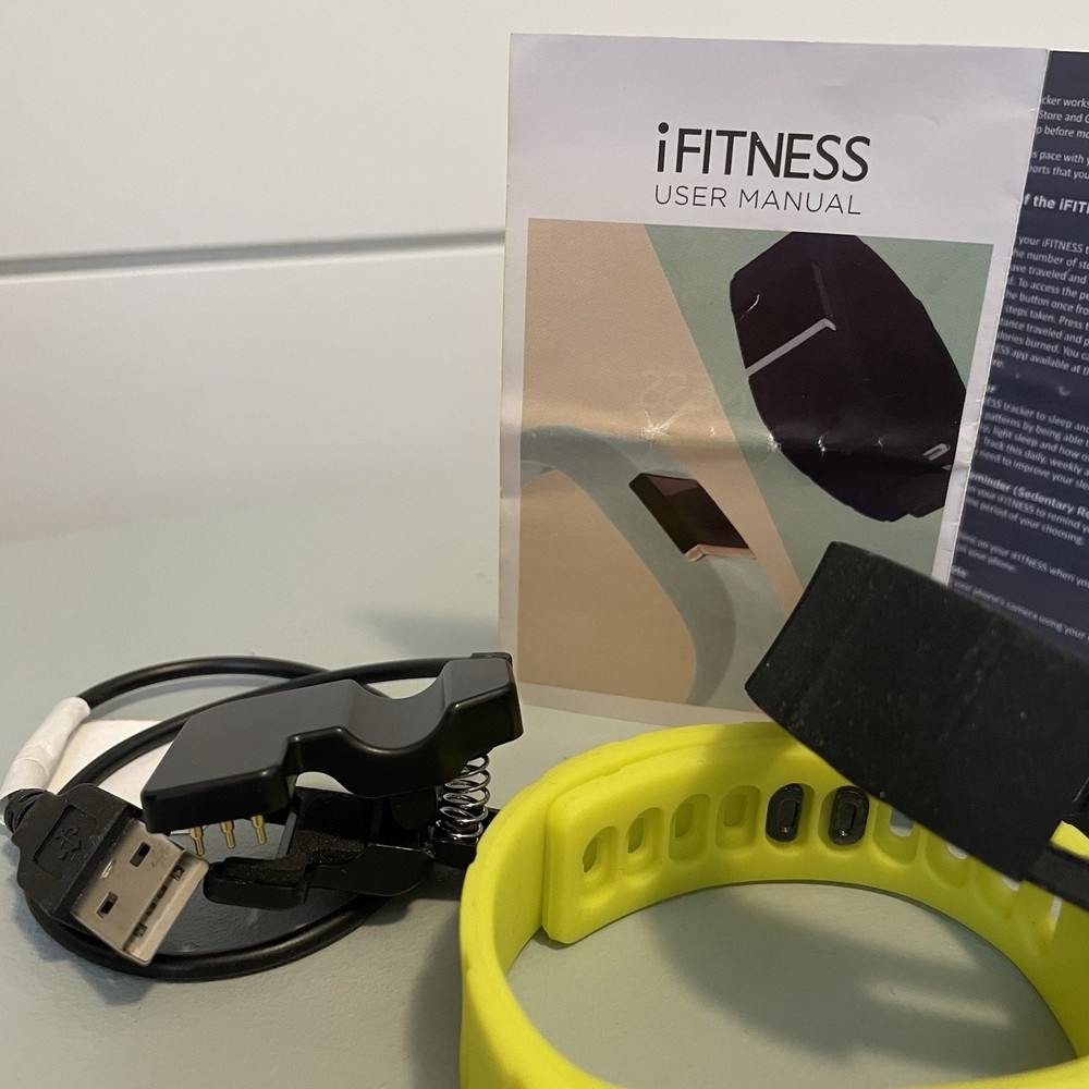 iFITNESS ACTIVITY STEPS PEDOMETER TRACKER - YELLOW & BLACK BANDS ANDROID IPHONE
