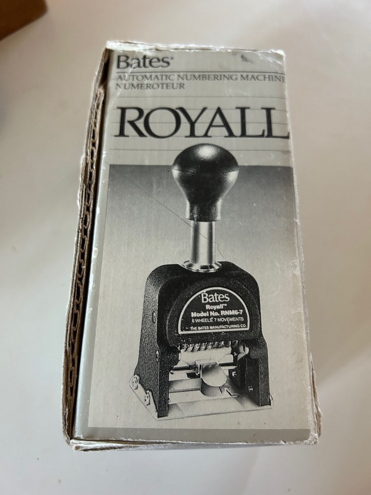 Bates Automatic Numbering Machine Royall RNM 6-7