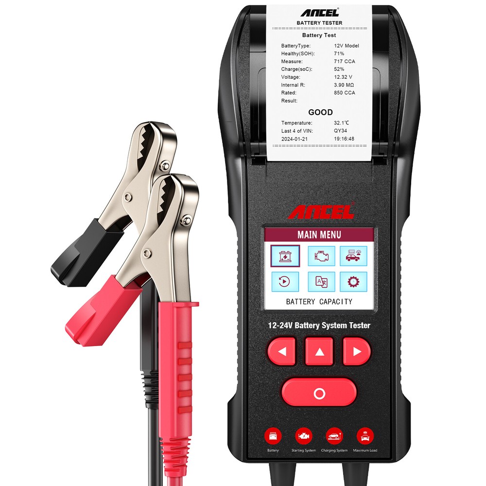ANCEL BST600 12V & 24V 100-2000 CCA Car Battery Tester Analyzer With Printer US