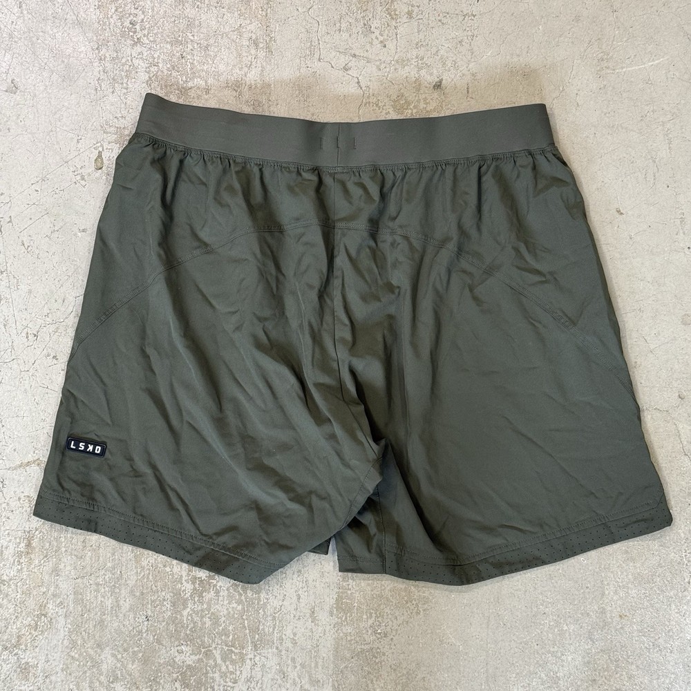 LSKD Challenger 6" Performance Short Men's Large Olive Green Training Stretch