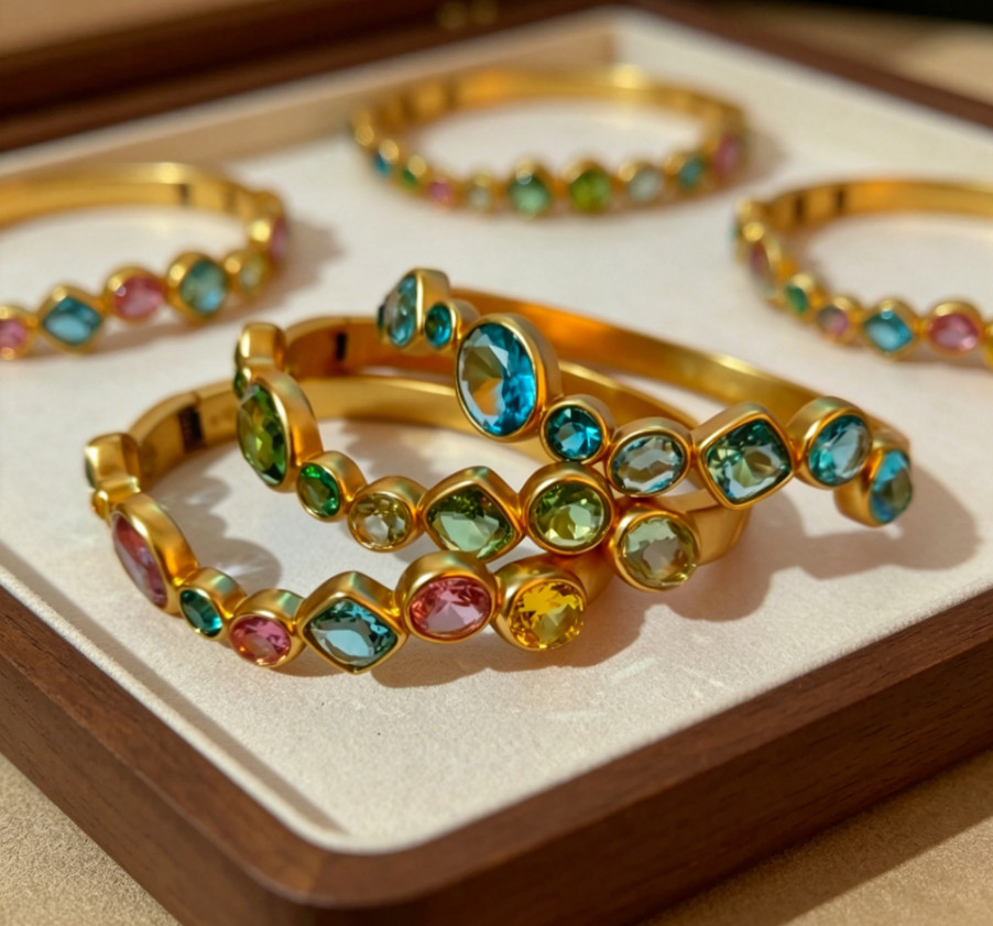 Julie Vos Kaleidoscope Hinge Bangle