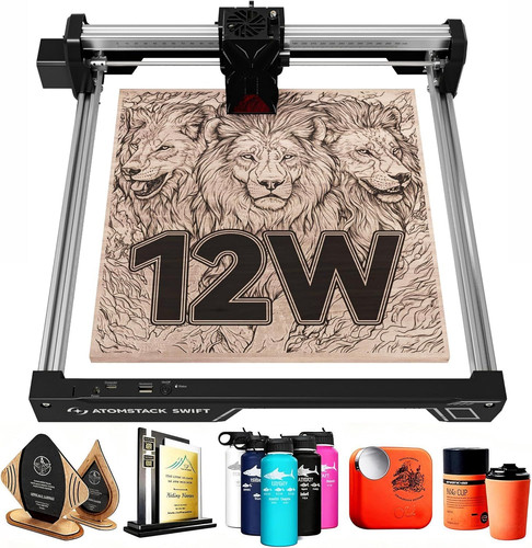 ATOMSTACK Swift 12W Laser Engraver, Cutter, Black
