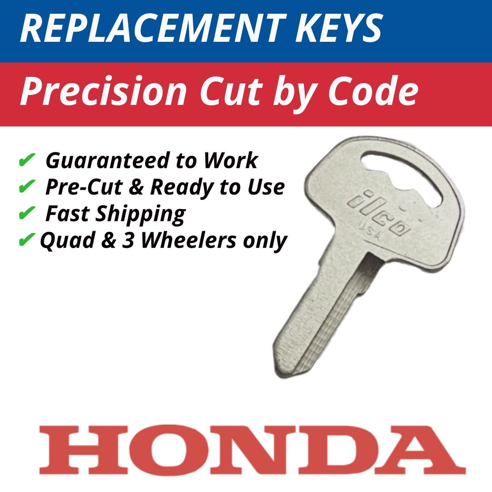 Honda Keys Quad & 3 Wheelers Only Replacement Key Cut to Code A00-A99 B00-B99