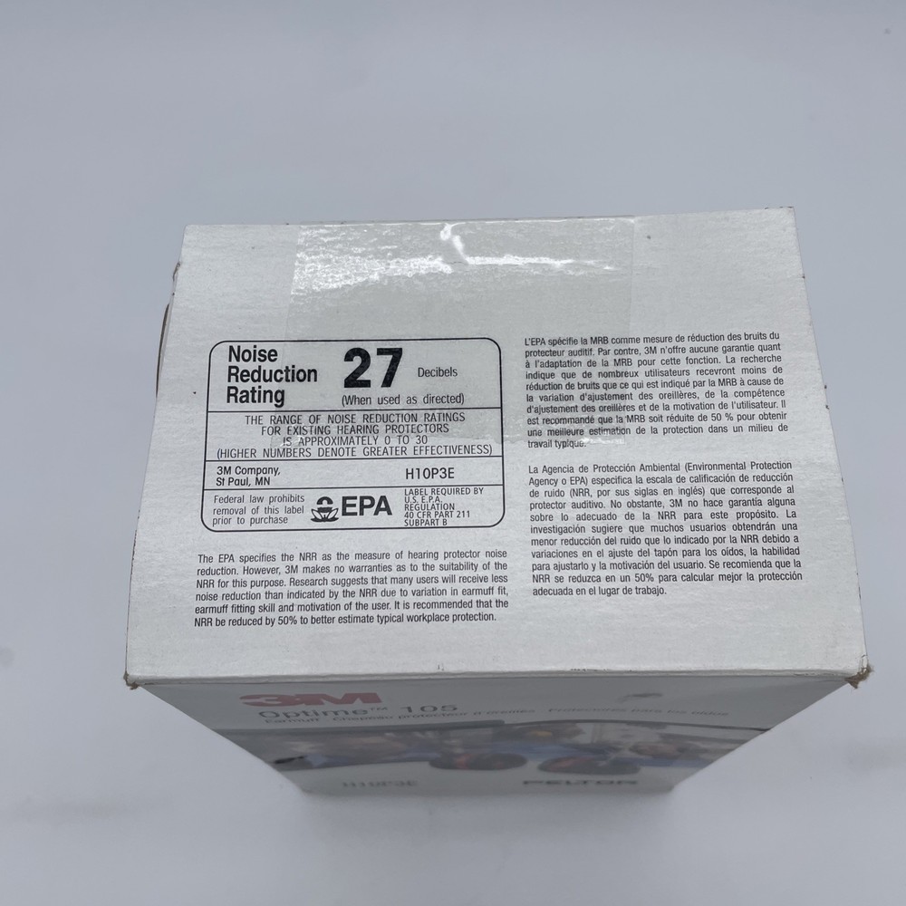 3M Peltor Optime 105 Earmuffs H10P3E Cap Mounted