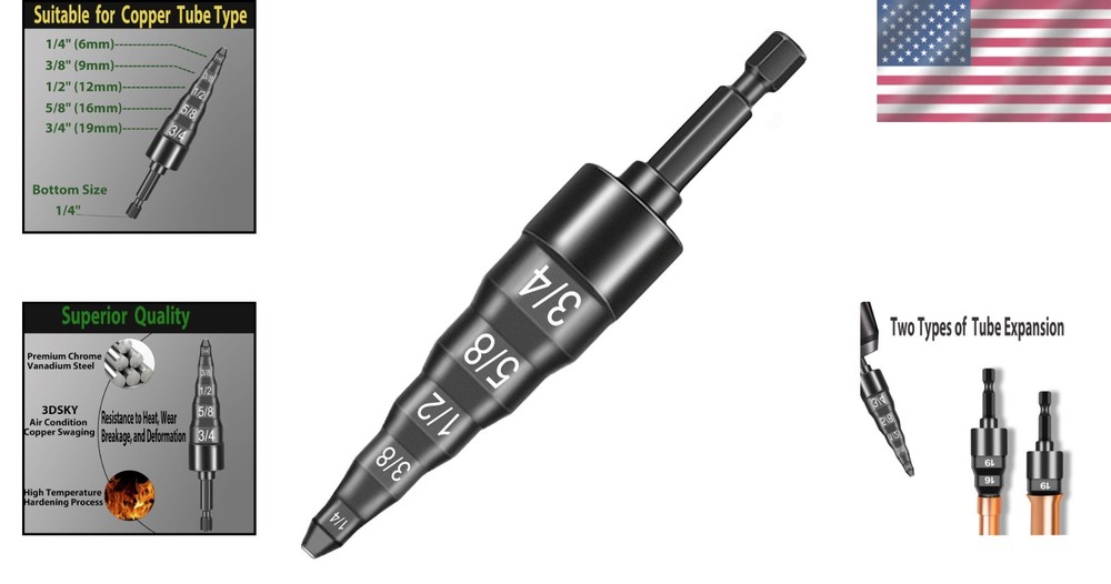 Lightweight 5-in-1 Copper Pipe Expander Tool: Durable & Efficient HVAC Solution