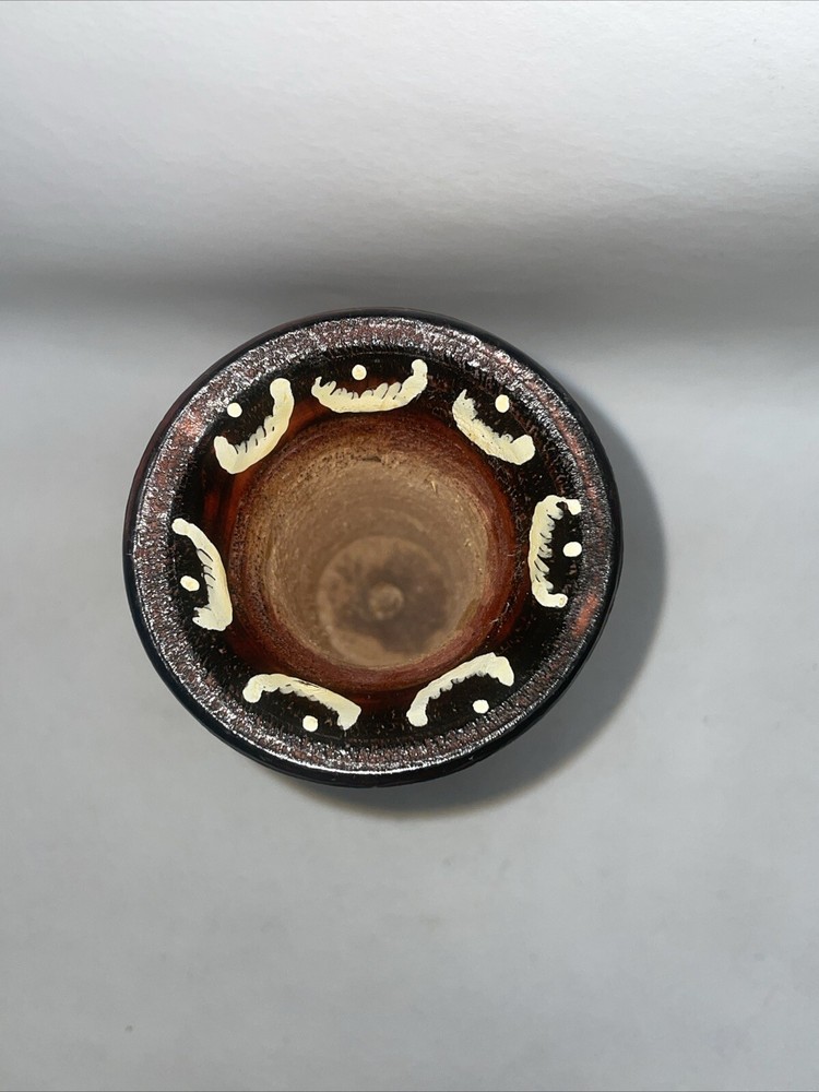 Solid Wood Hand Turned Incised Floral Design Vase 7.5”