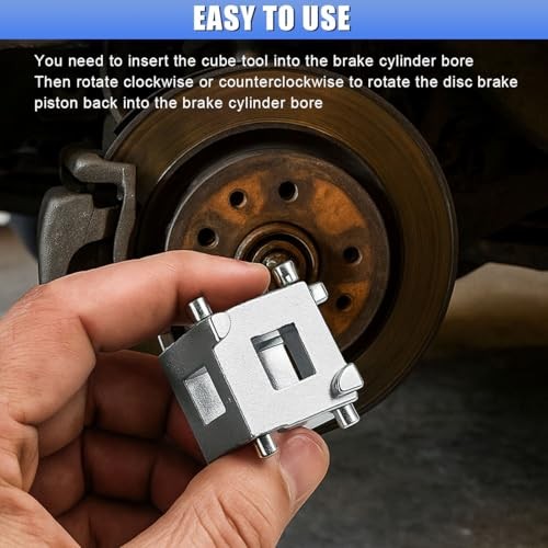 Car Cube Brake Caliper Compression Tool, 3/8'' Steel Brake Piston Remover