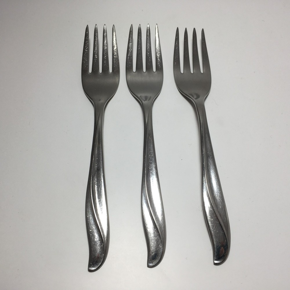 Wm Rogers Impression USA Stainless Flatware Salad Fork x 3 Lot B