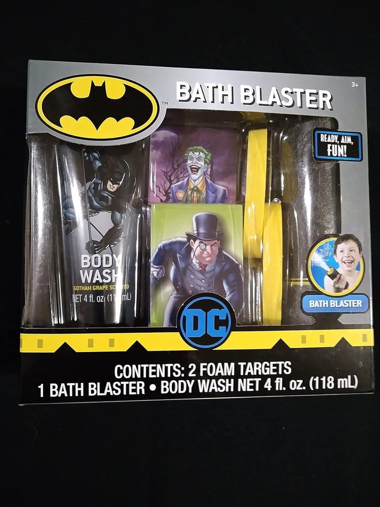 Batman Bath Blaster Foam Targets Body Wash BUNDLE SET DC COMICS NEW SEALED