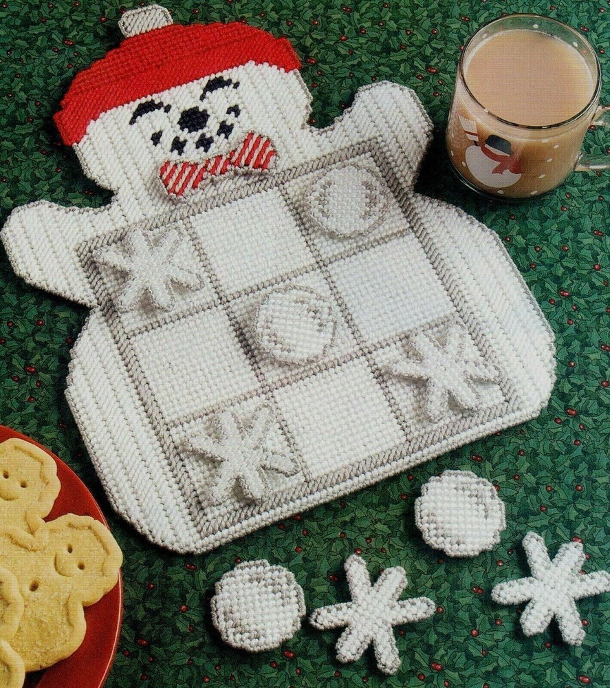 TIC-TAC SNOWMAN GAME CHRISTMAS PLASTIC CANVAS PATTERN INSTRUCTIONS