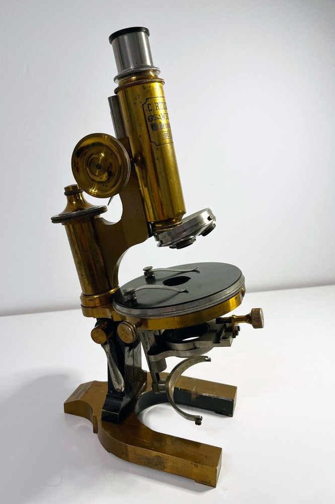 Reichert Antique Microscope With Wooden Case