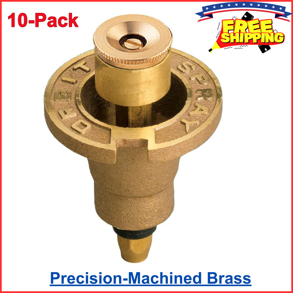 10Pack Orbit 54070 Brass Pop-Up Flush Head Sprinkler w Full Pattern Spray Nozzle