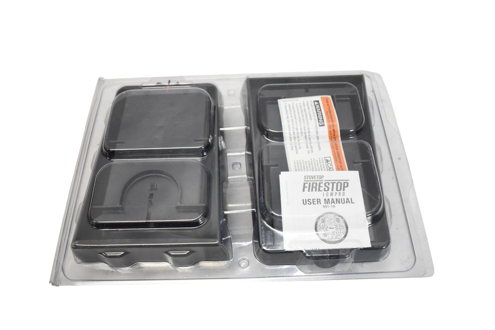 Stovetop Firestop LowPro Black Kitchen Range Safety Alarm Device Automatic New