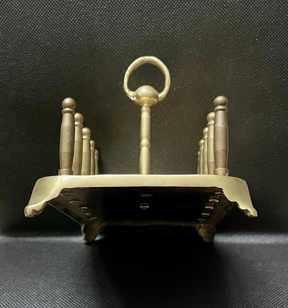 Vintage Solid Brass Letter Holder Desktop Mail Organizer Decor Charming! XLNT!
