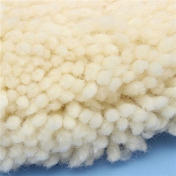 Wool Buffing Pads 7 Inch, 2 Pack 100% Wool Pads for Buffing with Hook & Loop