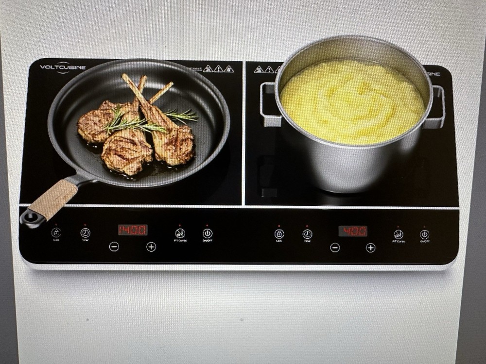 1800W Double Induction Cooktop with Touch Control & Timer, 2 Zones