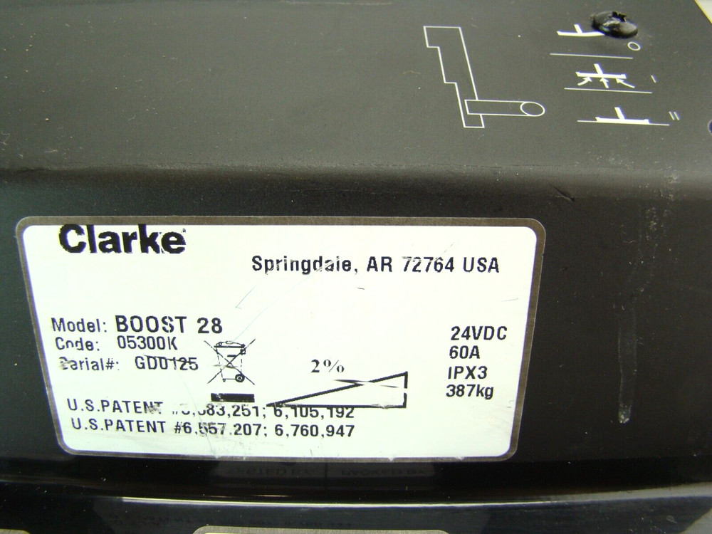 Clarke Boost 28 Floor Scrubber Control Panel 24VDC All Components Work 05300K