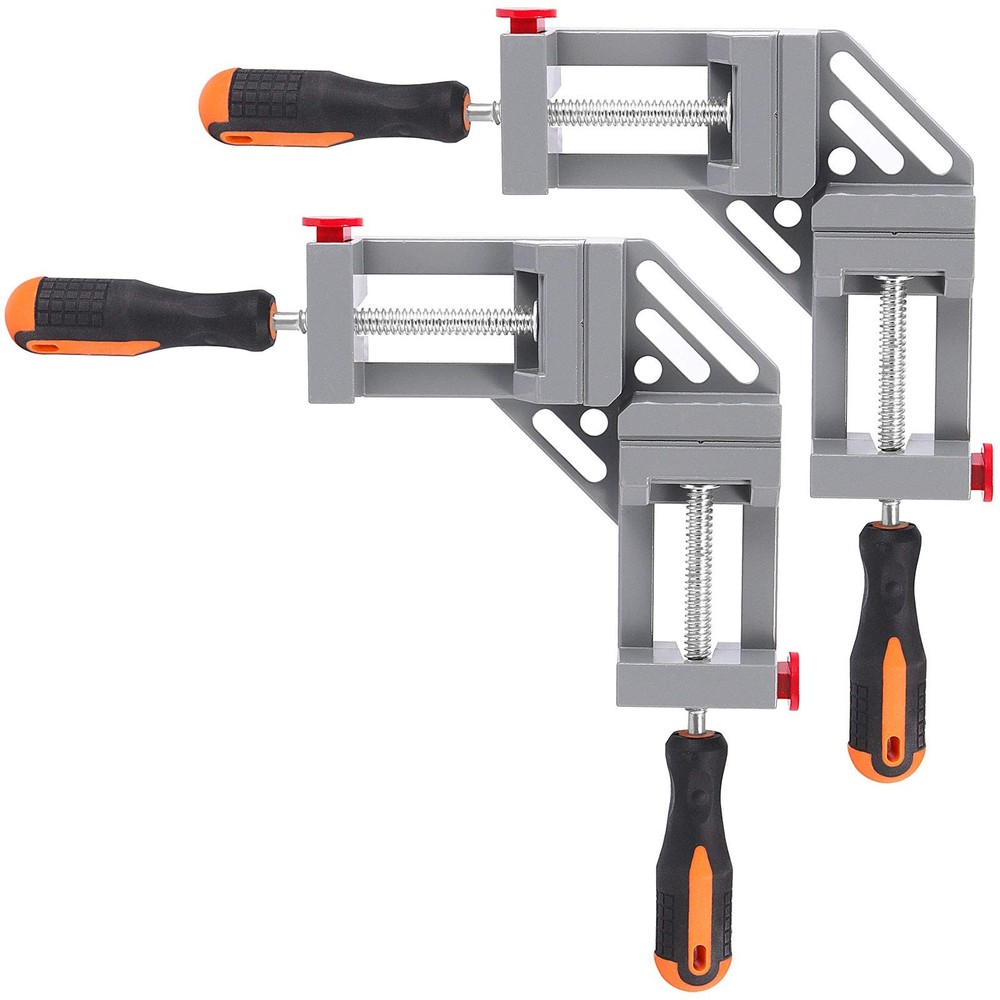 2 PCS Right Angle Clamp, 90 Degree Double Handle Corner Clamps with Adjustabl...