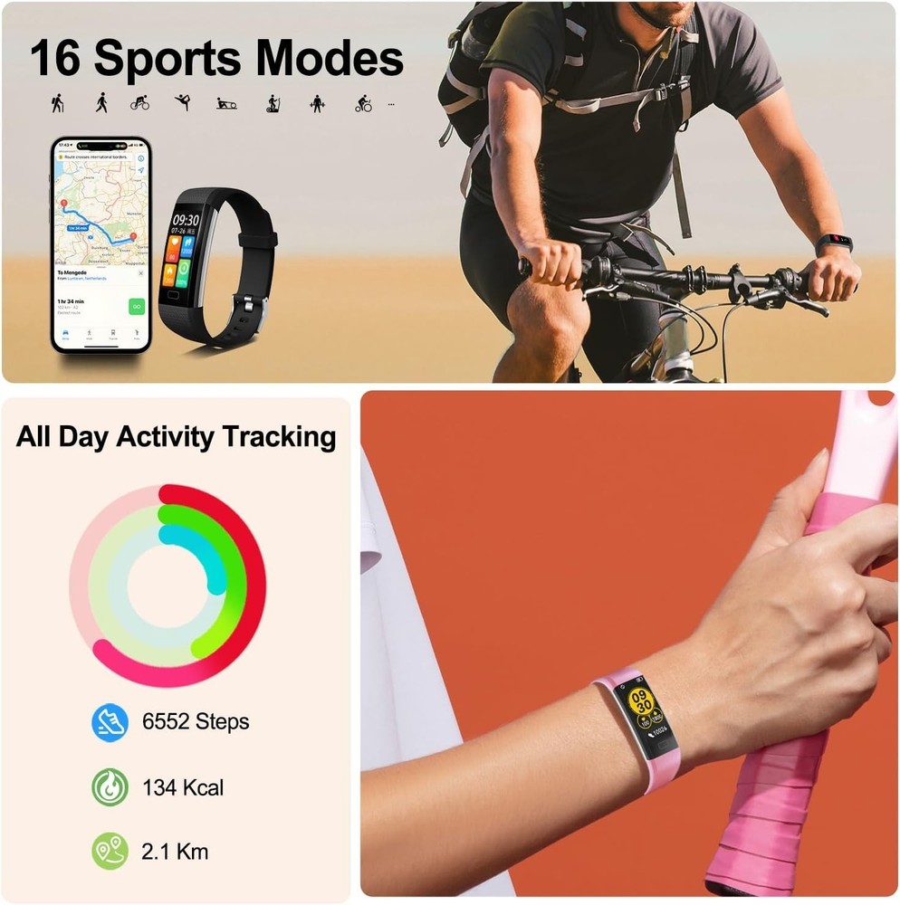 Fitness Tracker with Step/Distance/Calories Counter, Activity Tracker with He...