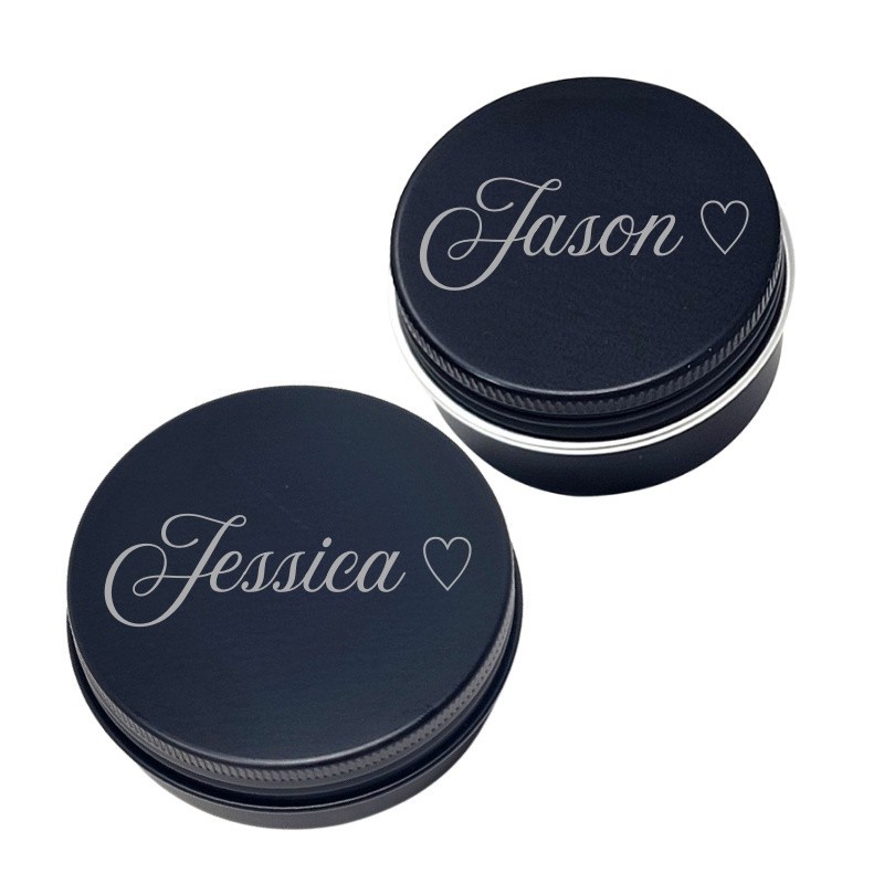 Custom Engraved Reusable Black Storage Jar - Elegant, Eco-Friendly & Lightweight