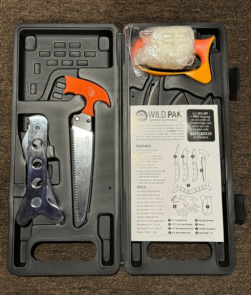 NEW Outdoor Edge WP-2 Wild Pak Game Processing Set - 8 Piece