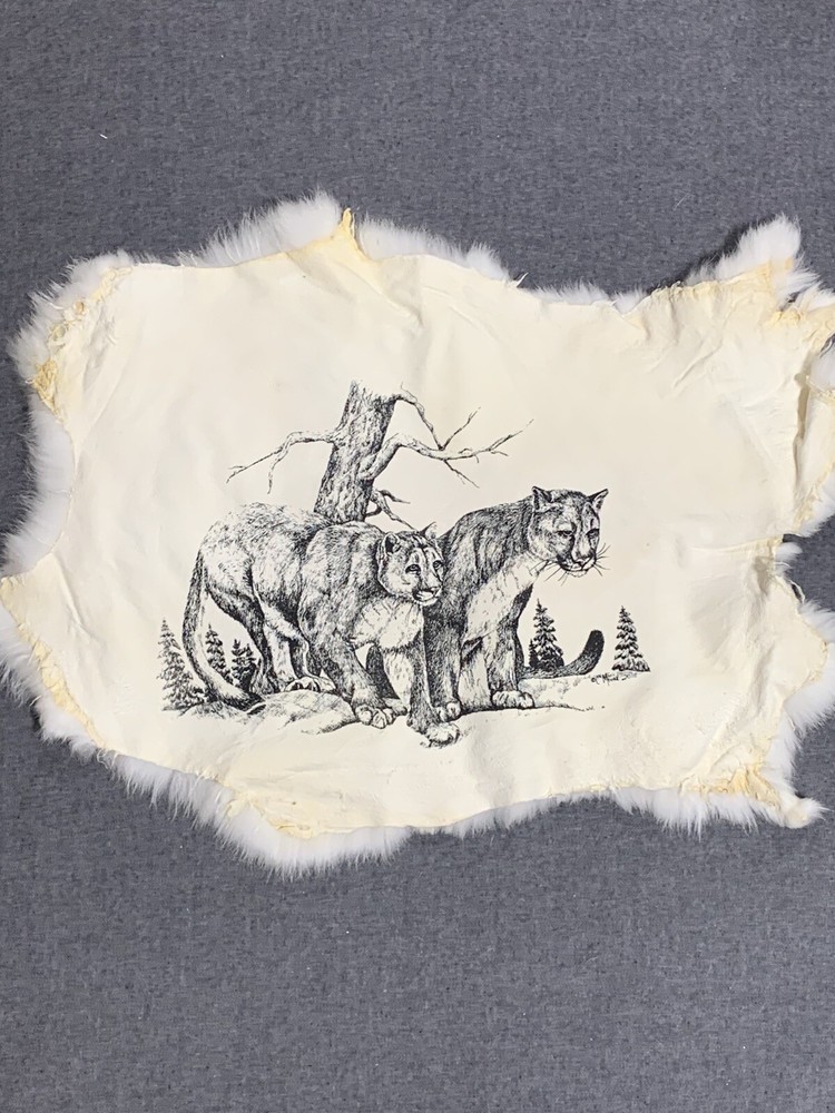 Printed Rabbit Pelt: Cougar